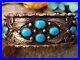Intricate Native American Navajo Sleeping Beauty Turquoise Sterling Bracelet #2