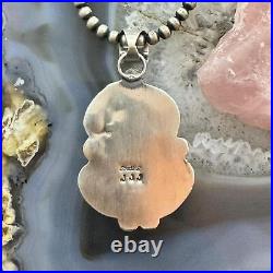 Jeff James Native American Sterling Silver Teardrop Pink Conch Pendant For Women