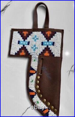 Knife Case Native American Antique Indian Beaded Best Leather Knife Sheath