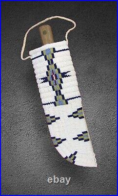 Knife Case Sioux Style Indian Beaded Native American Leather Knife Sheath S848