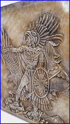 Large 19 Native American Indian Warrior with Eagle Wall Plaque Sculpture New