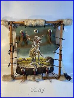 Large 23x 25 Native American on Horse Stretched Canvas Decor/Art