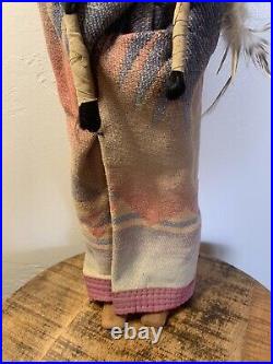 Large SKOOKUM Bully Good Native American Indian CHIEF, Wooden Feet, 16-1/2