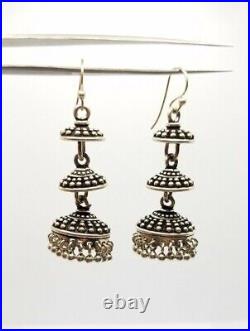 Large Sterling Silver Earrings Native American Indian Oriental Moroccan