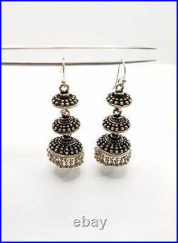 Large Sterling Silver Earrings Native American Indian Oriental Moroccan