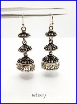 Large Sterling Silver Earrings Native American Indian Oriental Moroccan