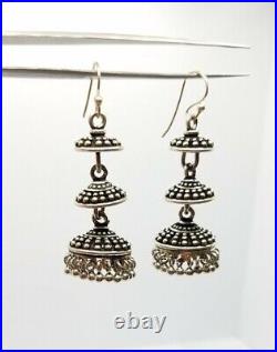 Large Sterling Silver Earrings Native American Indian Oriental Moroccan