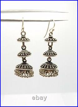 Large Sterling Silver Earrings Native American Indian Oriental Moroccan