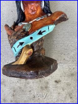 Large Vintage Chalkware Tobacco Store Native American Indian Chief Bust