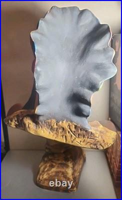 Large Vintage Chalkware Tobacco Store Native American Indian Chief Bust-NICE 24