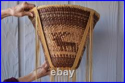 Large White Mountain Apache Elk Basket 14 1/2 x 24 with Fringe