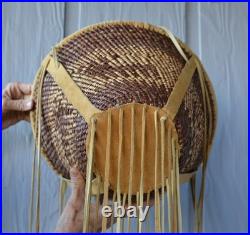Large White Mountain Apache Elk Basket 14 1/2 x 24 with Fringe