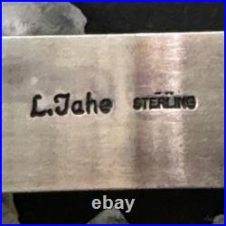 Leander Tahe Native American Sterling Silver Heavy Geometric Bracelet For Men