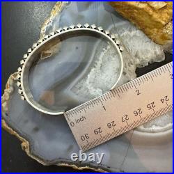 Leander Tahe Native American Sterling Silver Heavy Geometric Bracelet For Men
