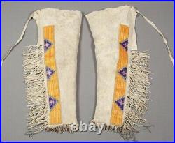 Leather Cowboy Chaps Sioux Native American Indian Beaded Hide Leggings L712