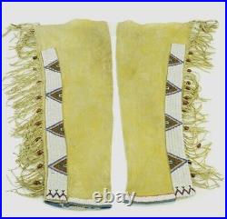 Leather Cowboy Chaps Sioux Native American Indian Beaded Leggings L705