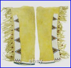 Leather Cowboy Chaps Sioux Native American Indian Beaded Leggings L705