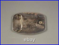 Lg Vintage Navajo Sterling Silver Buckle -By Ervin Redhorse 3.5 x 2.5