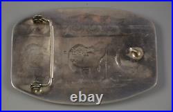 Lg Vintage Navajo Sterling Silver Buckle -By Ervin Redhorse 3.5 x 2.5