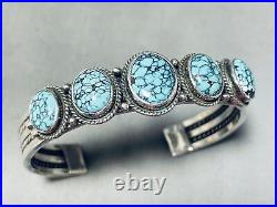 Lone Mountain Turquoise! Vintage Navajo Sterling Silver Bracelet