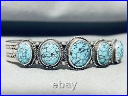 Lone Mountain Turquoise! Vintage Navajo Sterling Silver Bracelet