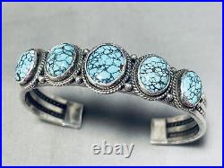 Lone Mountain Turquoise! Vintage Navajo Sterling Silver Bracelet