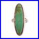 Long Native American Sterling Silver Green Turquoise Sawtooth Ring 6.25