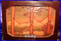 Mcbrine Courier Attache Case Tooled Leather Native American Tribal Art