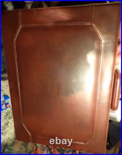 Mcbrine Courier Attache Case Tooled Leather Native American Tribal Art