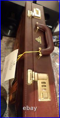 Mcbrine Courier Attache Case Tooled Leather Native American Tribal Art