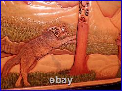 Mcbrine Courier Attache Case Tooled Leather Native American Tribal Art