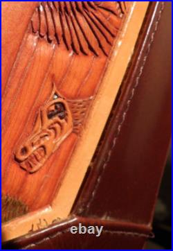 Mcbrine Courier Attache Case Tooled Leather Native American Tribal Art