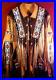 Mens Native American Western Wear Brown Suede Red Indian Leather Jacket Fringes