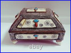 Metal Jewelry Box Turquoise Native American