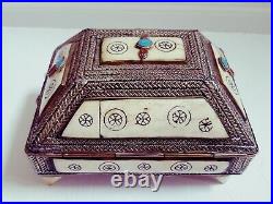 Metal Jewelry Box Turquoise Native American