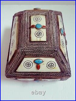 Metal Jewelry Box Turquoise Native American