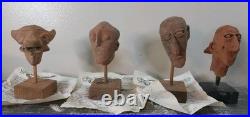 Mini Terracotta Head Artifacts 4-6th Cent. A. D. Lot 4 Count