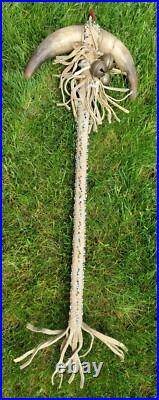NATIVE AMERICAN HORN DANCE WAND, DANCE STICK, WAR CLUB, Dakota Sioux NATIVE AMERICAN HORN DANCE WAND, DANCE STICK, WAR CLUB, Dakota Sioux