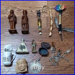 NATIVE AMERICAN INDIAN HISTORY & CULTURE lot. Figurines, pipe, jugs, etc. PO