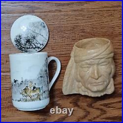 NATIVE AMERICAN INDIAN HISTORY & CULTURE lot. Figurines, pipe, jugs, etc. PO