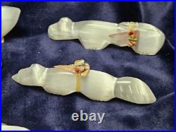 NATIVE AMERICAN -ZUNI Indian large selinite directional fetish set-EVALENA BOONE