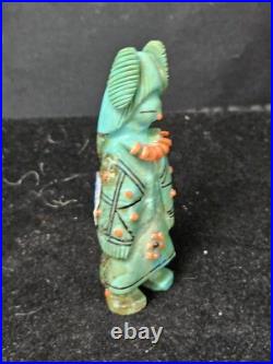 NATIVE AMERICAN ZUNI Indian turquoise maiden fetish CLAUDIA PEINA