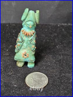 NATIVE AMERICAN ZUNI Indian turquoise maiden fetish CLAUDIA PEINA