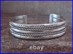 Native American 1/2 Navajo Indian Sterling Silver Bracelet Cuff Tahe