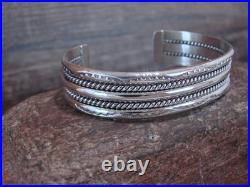 Native American 1/2 Navajo Indian Sterling Silver Bracelet Cuff Tahe