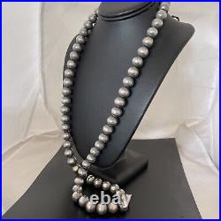 Native American 14mm Sterling Silver Navajo Pearls 30 Single-Strand Necklace