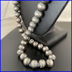 Native American 14mm Sterling Silver Navajo Pearls 30 Single-Strand Necklace