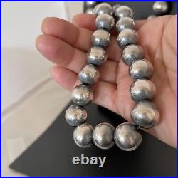 Native American 14mm Sterling Silver Navajo Pearls 30 Single-Strand Necklace