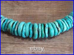 Native American 21 Sterling Silver & Royal Blue Turquoise Necklace by John