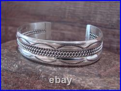 Native American 5/8 Navajo Indian Sterling Silver Bracelet Cuff Tahe